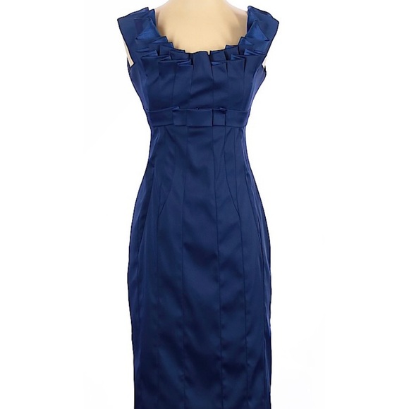 Karen Millen | Dresses | Karen Millen Size 4 Sleeveless Ruffle Blue  Cocktail Dress Is Excellent Condition | Poshmark